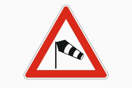 Schild Seitenwind