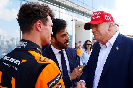 Donald Trump gratuliert Miami-Überraschungssieger Lando Norris Donald Trump gratuliert Miami-Überraschungssieger Lando Norris