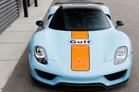 Porsche 918 Weissach Gulf-Lackierung (2015) Exterieur