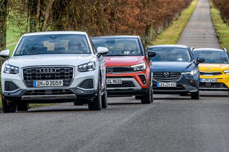 Audi Q2, Kia Stonic, Mazda CX-3, Opel Crossland, Exterieur