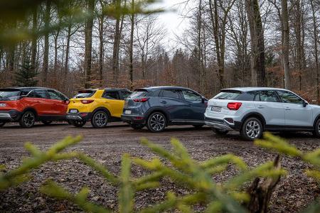 Audi Q2, Kia Stonic, Mazda CX-3, Opel Crossland, Exterieur