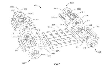 Konzeptionelle Zeichnungen des Ford Patents für eine einheitliche Fahrzeug-Plattform.