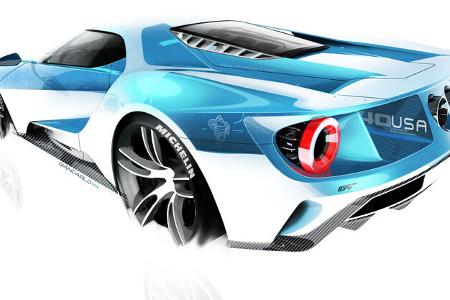 Ford GT - Supersportwagen - Entwicklung - letzte Skizzen