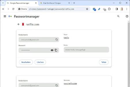 Der Google Passwort-Manager ermöglicht es nun, Passwörter mit Familienmitgliedern zu teilen. Nach der Aktivierung dieser Funktion erscheint ein „Teilen“-Button bei jedem gespeicherten Passwort.