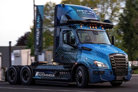 Freightliner eCascadia autonomer Elektro-Lkw Freightliner eCascadia autonomer Elektro-Lkw