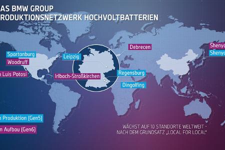 BMW Produktionsnetzwerk Hochvoltbatterien Grafik Karte BMW Produktionsnetzwerk Hochvoltbatterien Grafik Karte