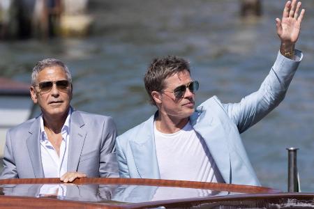 Brad Pitt und George Clooney machen Venedig unsicher Brad Pitt und George Clooney machen Venedig unsicher