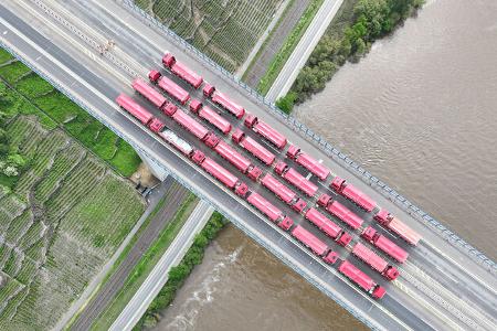 Moseltalbrücke Belastungstest Moseltalbrücke Belastungstest
