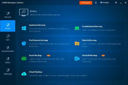 Aomei Backupper Standard - Aomei sichert Deine Daten und ermöglicht die Wiederherstellung über geplante Backups auf andere Medien.