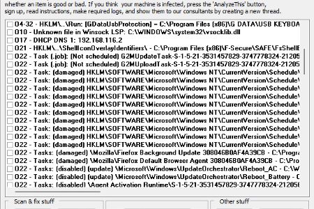 HiJackThis Fork - HiJackThis Fork spürt Änderungen an typischen Systemeinstellungen auf, die oft durch Schadsoftware verursacht werden.