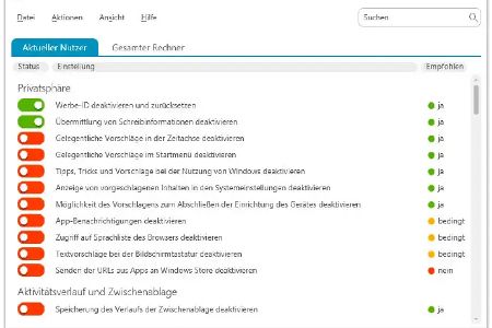 O&O ShutUp 10++ - O&O ShutUp 10++ verhindert, dass Windows und andere Dienste anonymisierte Nutzerdaten sammeln und verwenden.