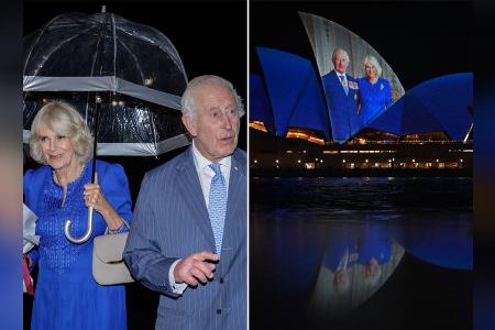 König Charles und Königin Camilla: Regnerische Begrüßung in Sydney König Charles und Königin Camilla: Regnerische Begrüßung in Sydney