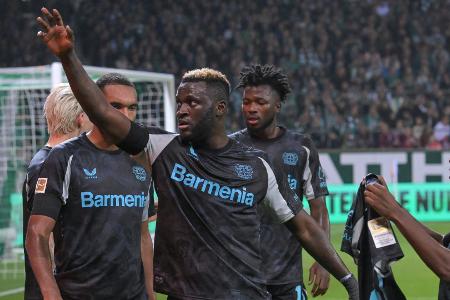 Bei Boniface-Comeback: Bayer verschenkt Punkte Bei Boniface-Comeback: Bayer verschenkt Punkte