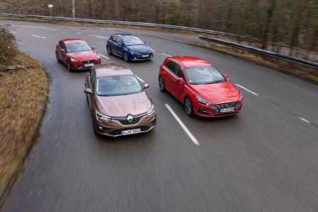 Hyundai i30, Renault Mégane, Seat Leon, Toyota Corolla Hyundai i30, Renault Mégane, Seat Leon, Toyota Corolla