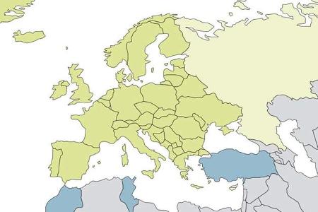 Versicherungen gelten meistens in den geographischen Grenzen Europas.