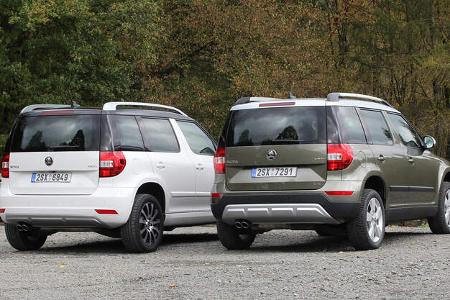 Skoda Yeti, Modellvarianten, Heckansicht