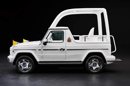 11/2024 Mercedes G 580 EQ Papamobil Papst Franziskus