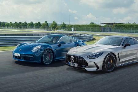 Mercedes-AMG GT Coupe und Porsche 911 Turbo Mercedes-AMG GT Coupe und Porsche 911 Turbo