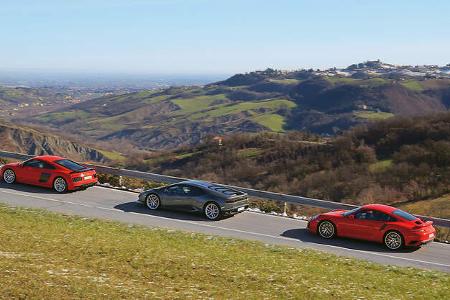 Porsche 911 Turbo S, Lamborghini Huracán LP 610-4, Audi R8 V10 Plus