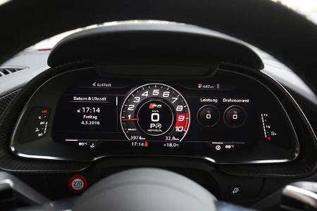 Audi R8 V10 Plus, Anzeigeinstrumente