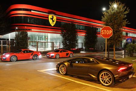 Porsche 911 Turbo S, Lamborghini Huracán LP 610-4, Audi R8 V10 Plus