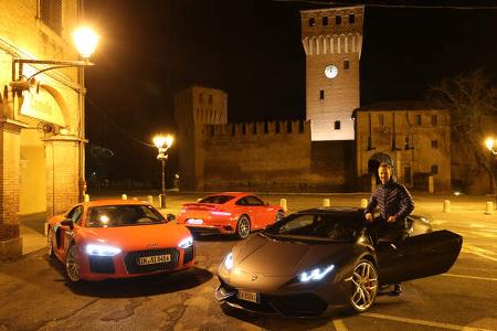 Porsche 911 Turbo S, Lamborghini Huracán LP 610-4, Audi R8 V10 Plus