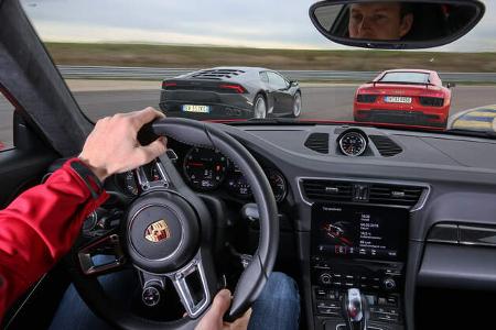 Porsche 911 Turbo S, Lamborghini Huracán LP 610-4, Audi R8 V10 Plus