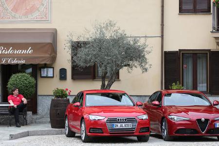 Alfa Romeo Giulia, Audi A4, Frontansicht Alfa Romeo Giulia, Audi A4, Frontansicht