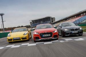 Sportwagen von Audi, BMW und Porsche im Test