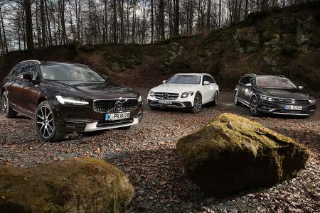 Mercedes E 220 d, Volvo V90 CC, VW Passat Alltrack 2.0 TDI Mercedes E 220 d, Volvo V90 CC, VW Passat Alltrack 2.0 TDI
