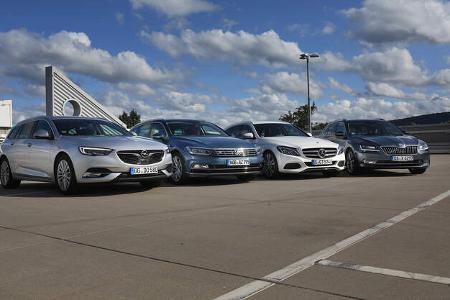 Mercedes C-Klasse T-Modell, Opel Insignia Sports Tourer, Skoda Superb Combi, VW Passat Variant, Exterieur