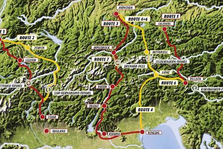Routen über die Alpen Übersicht