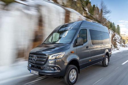 Mercedes Sprinter 319 CDI 4x4 Modelljahr 2019 Wintertest 