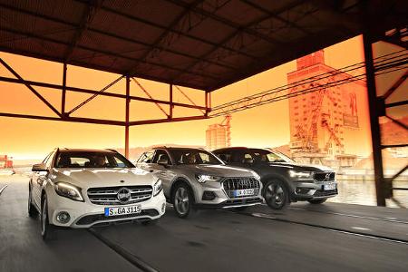 Audi Q3 35 TFSI Advanced, Mercedes GLA 200 Style, Volvo XC40 T3 Momentum, Exterieur Audi Q3 35 TFSI Advanced, Mercedes GLA 200 Style, Volvo XC40 T3 Momentum, Exterieur
