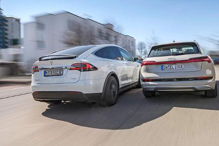 Vergleichstest, Audi e-tron, Tesla Model X, ams0819