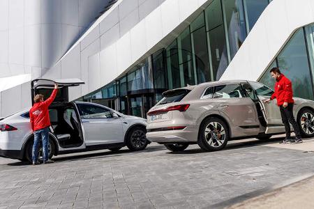 Vergleichstest, Audi e-tron, Tesla Model X, ams0819