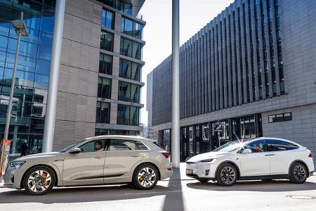 Vergleichstest, Audi e-tron, Tesla Model X, ams0819