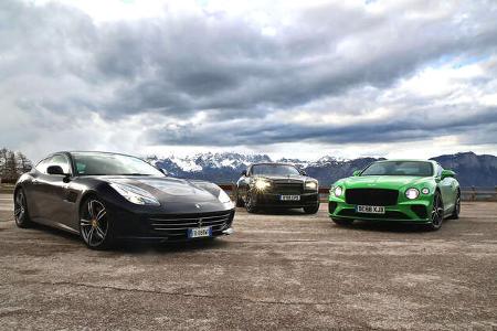 Bentley Continental GT Coupé W12, Ferrari GTC4 Lusso, Rolls-Royce Wraith Back Badge, Exterieur Bentley Continental GT Coupé W12, Ferrari GTC4 Lusso, Rolls-Royce Wraith Back Badge, Exterieur