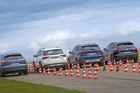 BMW X5 xDrive 40i, Mercedes GLE 450 4Matic, Porsche Cayenne, VW Touareg V6 TSI 4Motion, Exterieur