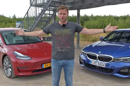 Tesla Model 3 gegen BMW 330i Tesla Model 3 gegen BMW 330i
