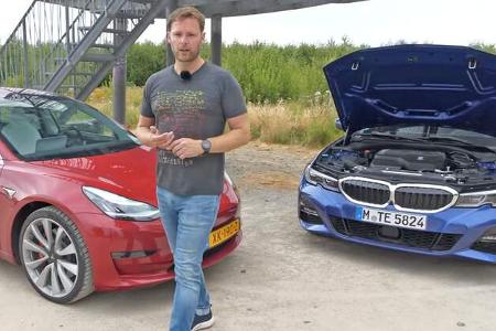 Tesla Model 3 gegen BMW 330i