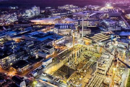 Porsche Mission E Werk Zuffenhausen Baustelle