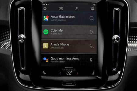 Volvo XC40 Elektro, Google Android Auto OS, Screen