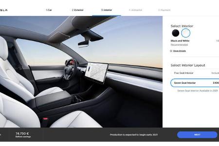 Tesla Model Y Konfigurator 2019