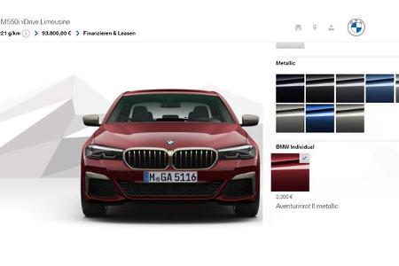 BMW 5er Facelift 2020 Konfigurator