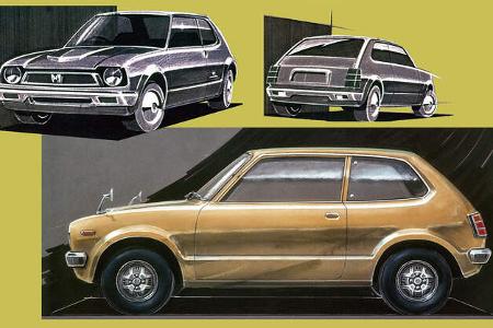Honda Civic Sketches 1972 1st generation