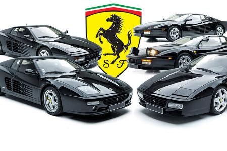 Ferrari Testarossa Sammlung Auktion Versteigerung Collage Ferrari Testarossa Sammlung Auktion Versteigerung Collage