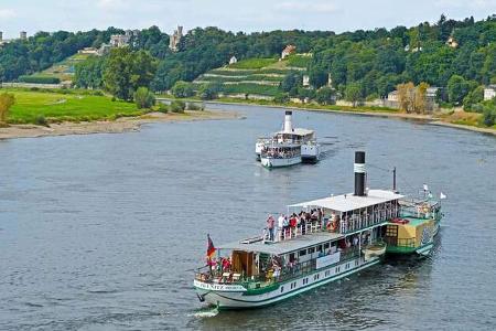 Ausflugsdampfer bei Dresden