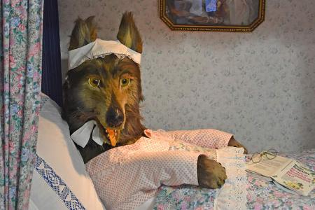 Bett, Wolf, RotkŠppchen, Nachbildung