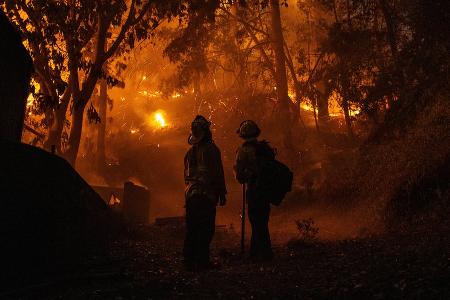 Feuer in den Hollywood Hills: Evakuierungszone teils aufgehoben Feuer in den Hollywood Hills: Evakuierungszone teils aufgehoben